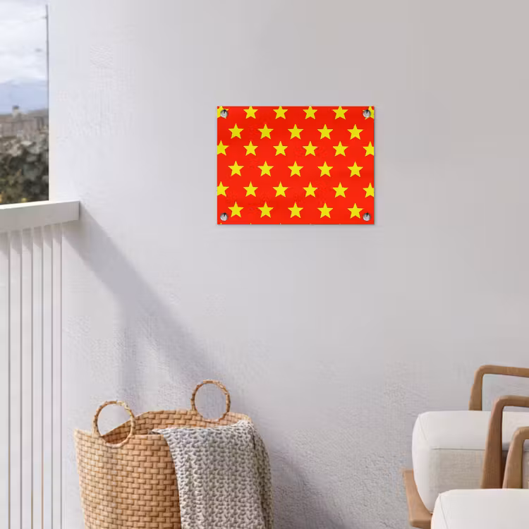 Ster - Patroon - Geel tuinposter los doek klein 239 -sfeer8
