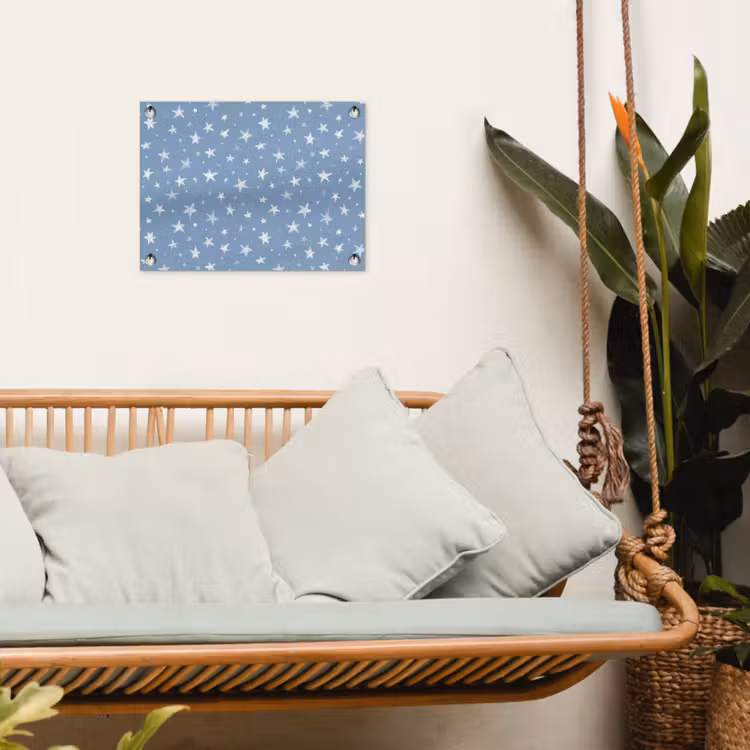 Sterretjes - Patroon - Blauw tuinposter los doek klein 239 -sfeer7