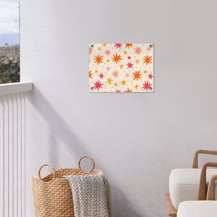Sterren - Speels - Kleurrijk tuinposter los doek klein 239 -sfeer8
