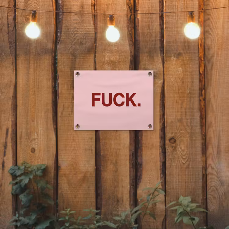 Statement - Krachtig - Roze tuinposter los doek klein -sfeer1