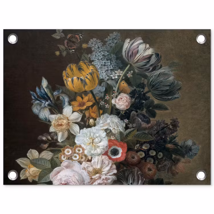 Stilleven met bloemen - Schilderij van Eelke Jelles Eelkema tuinposter los doek klein -3d