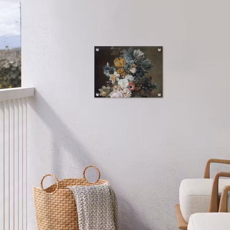 Stilleven met bloemen - Schilderij van Eelke Jelles Eelkema tuinposter los doek klein -sfeer8