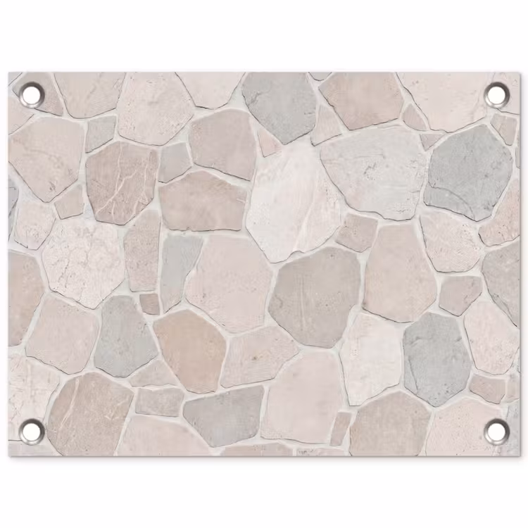 Steen - Patroon - Textuur - Beige tuinposter los doek klein -3d