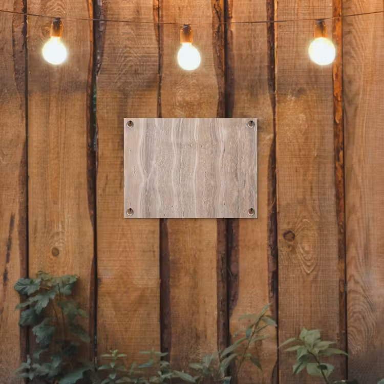 Steen - Patroon - Textuur - Natuurlijk - Beige tuinposter los doek klein -sfeer1