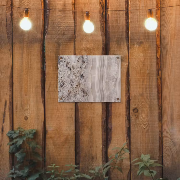 Steen - Textuur - Abstract - Beige - Wit tuinposter los doek klein -sfeer1