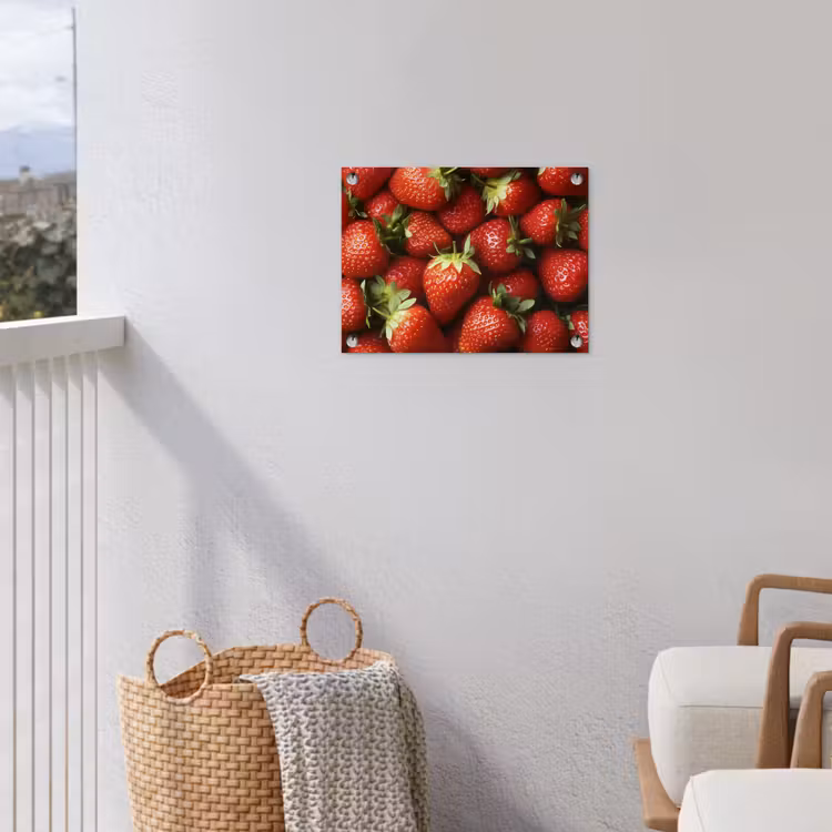 Aardbei - Fruit - Rood tuinposter los doek klein -sfeer8