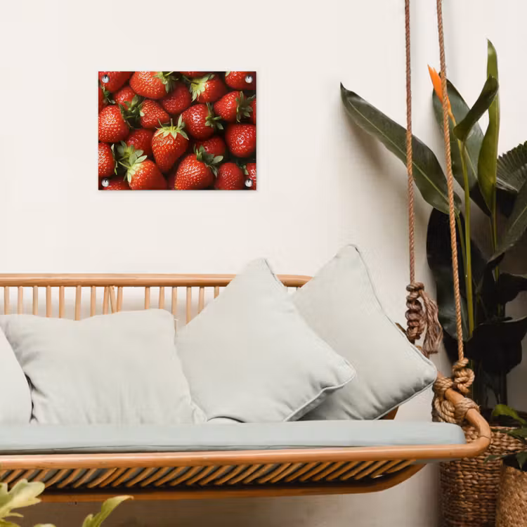 Aardbei - Fruit - Rood tuinposter los doek klein -sfeer7