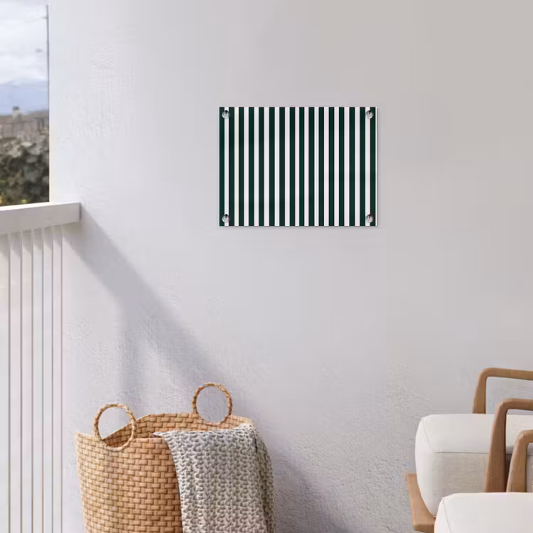 Strepen - Klassiek - Groen tuinposter los doek klein 239 -sfeer8