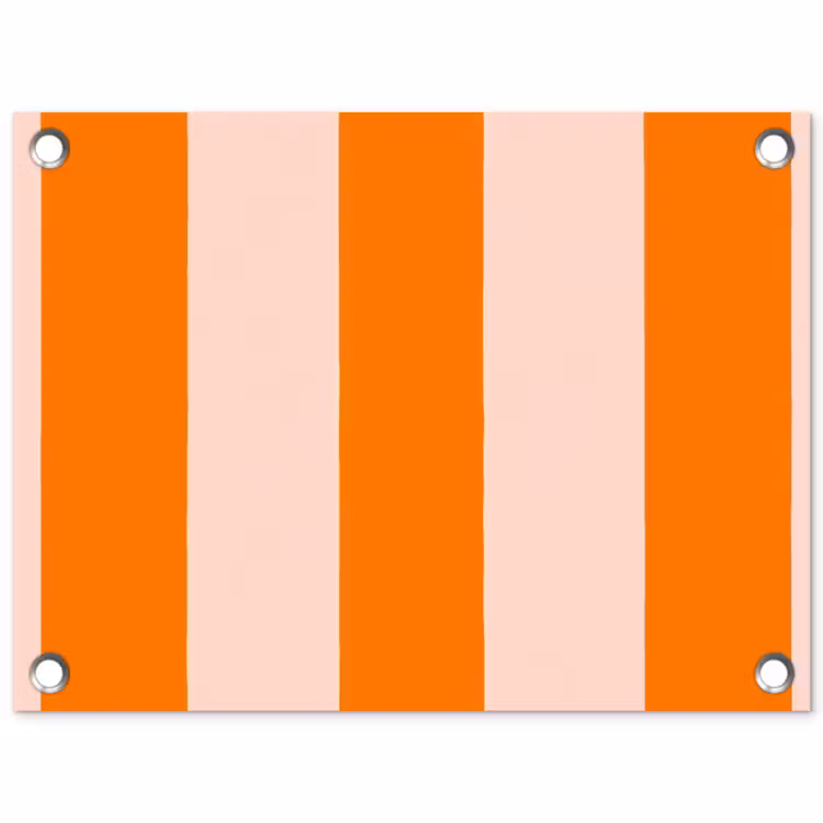 Strepen - Modern - Oranje tuinposter los doek klein 239 -3d