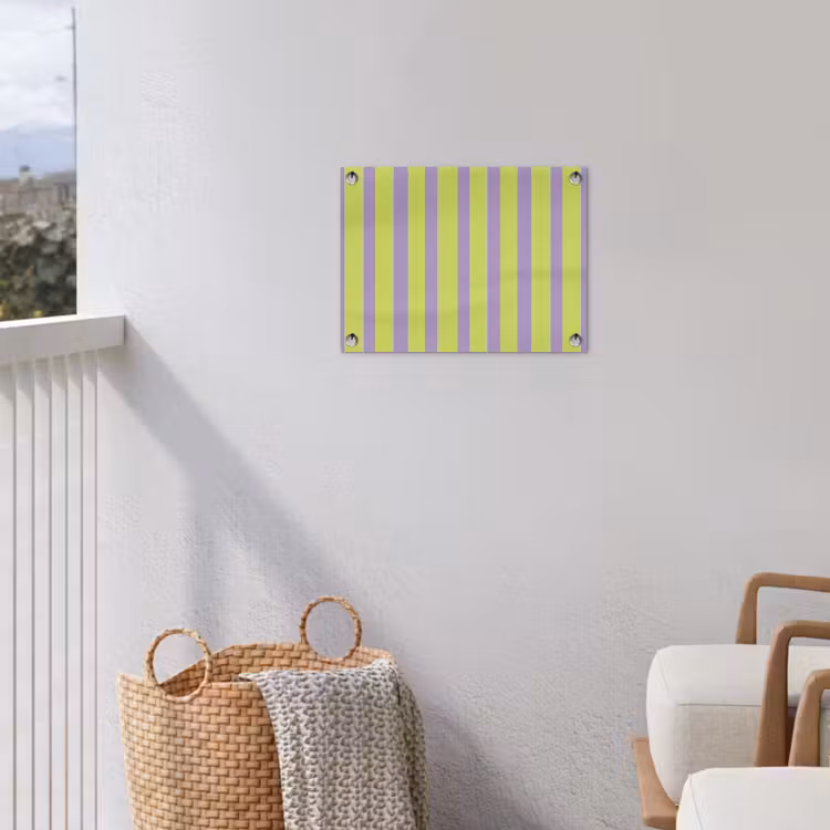 Strepen - Patroon - Groen tuinposter los doek klein 239 -sfeer8