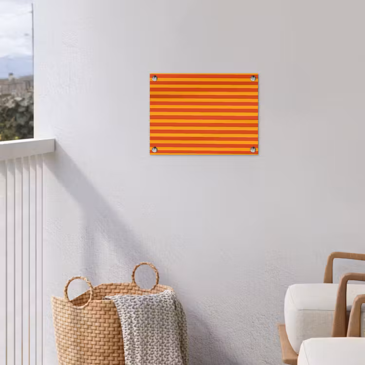 Strepen - Patroon - Oranje tuinposter los doek klein 239 -sfeer8