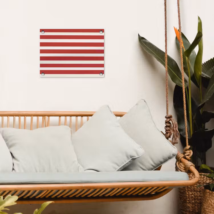 Strepen - Patroon - Rood tuinposter los doek klein 239 -sfeer7