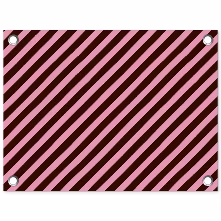 Strepen - Roze - Bruin tuinposter los doek klein 239 -3d
