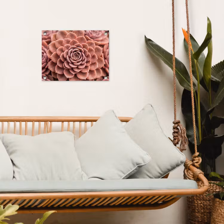 Vetplant - Organisch - Roze tuinposter los doek klein -sfeer7
