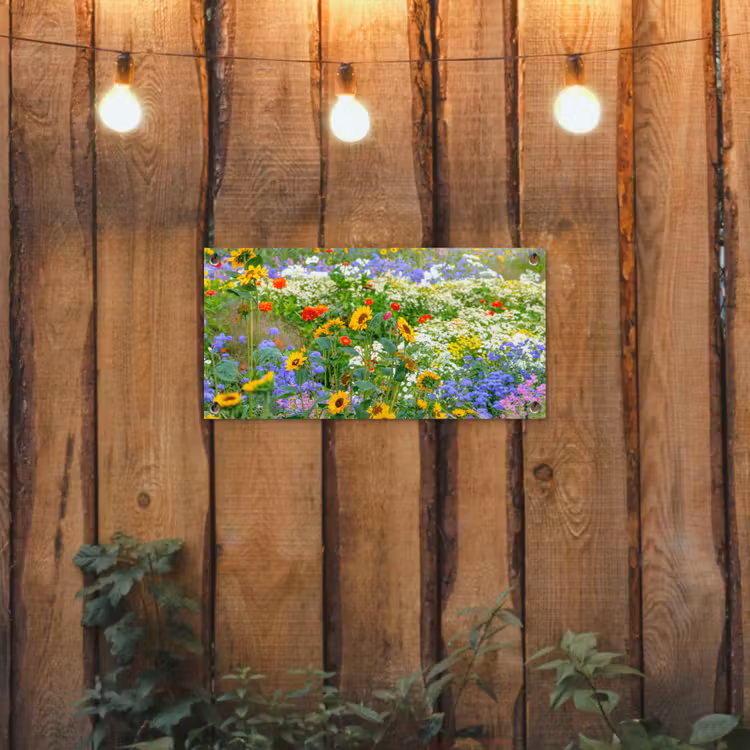 Zomerbloemen in volle bloei tuinposter los doek klein -sfeer1