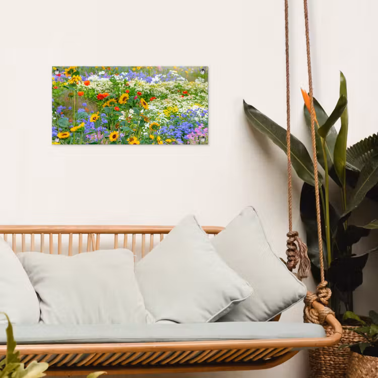 Zomerbloemen in volle bloei tuinposter los doek klein -sfeer7