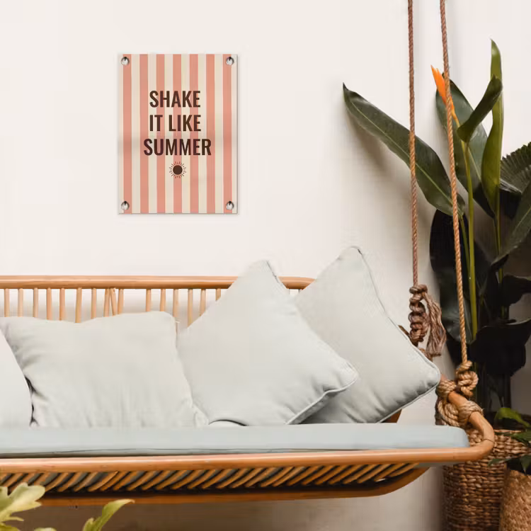 Zomer - Quote - Strepen tuinposter los doek klein -sfeer7