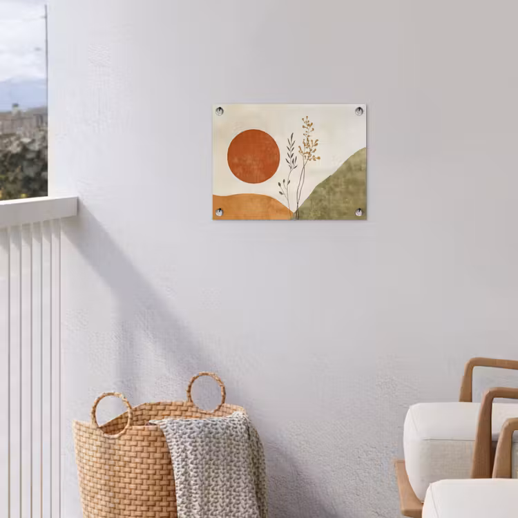 Zon - Abstract - Takken - Oranje tuinposter los doek klein -sfeer8