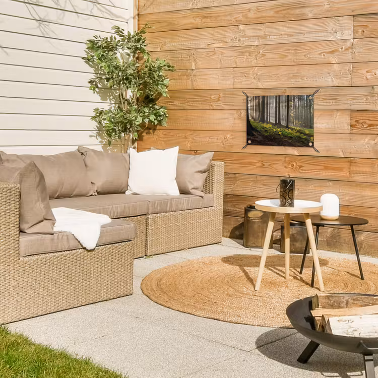 Zon - Takken - Bomen - Bos - Natuur tuinposter los doek klein -sfeer4