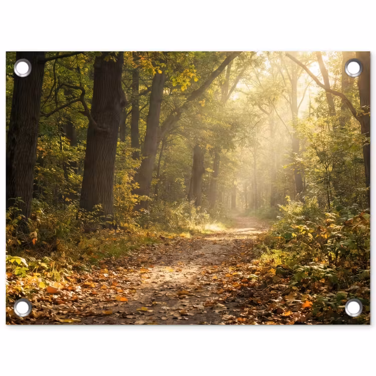 Zonlicht - Bospad - Bomen tuinposter los doek klein -3d
