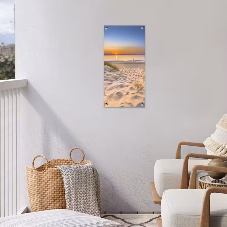 Zonsondergang aan Zee tuinposter los doek klein -sfeer8