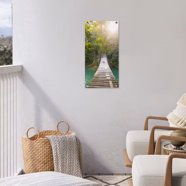 Hangbrug in het Regenwoud tuinposter los doek klein -sfeer8