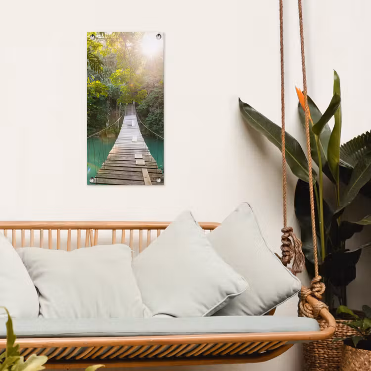 Hangbrug in het Regenwoud tuinposter los doek klein -sfeer7
