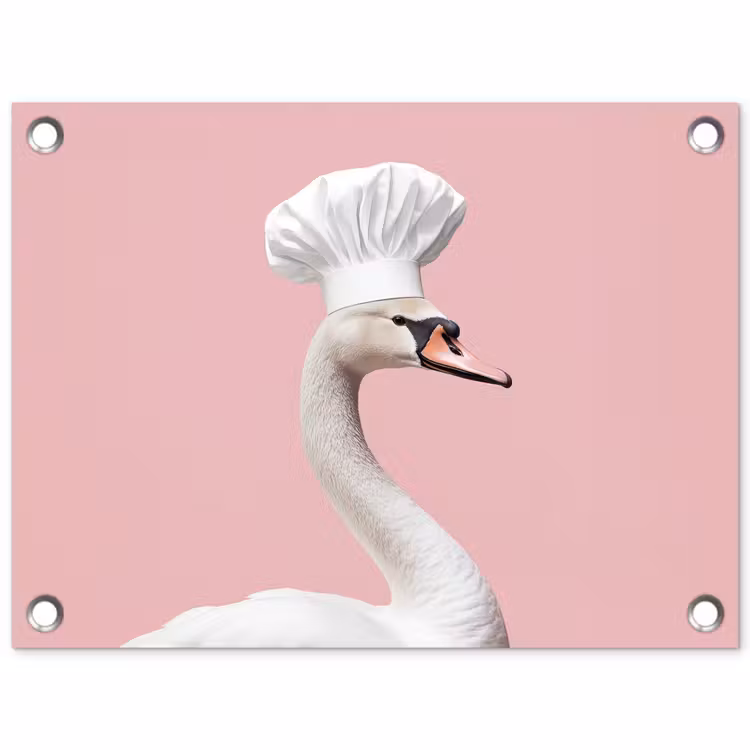 Zwaan - Koksmuts - Mooi - Klassiek tuinposter los doek klein -3d