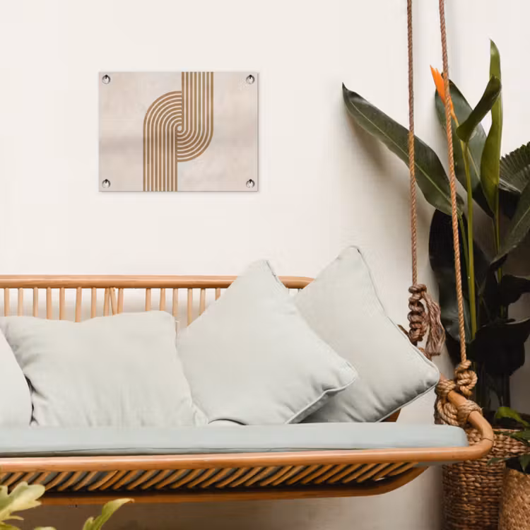 Symmetrische bocht - Koperkleurig tuinposter los doek klein -sfeer7