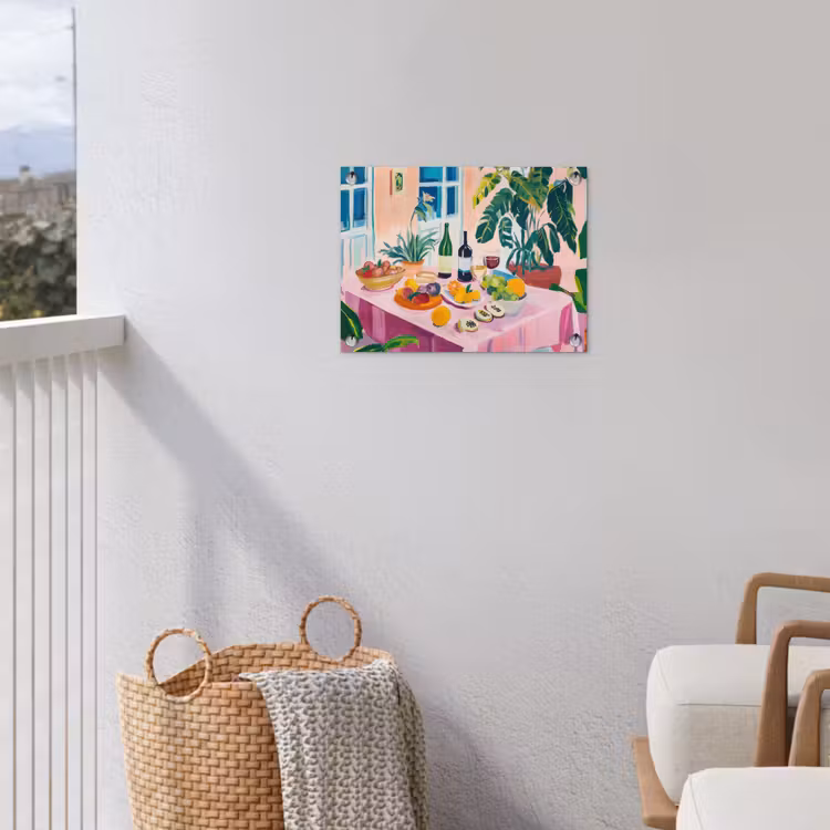 Tafel - Wijn - Fruit tuinposter los doek klein -sfeer8