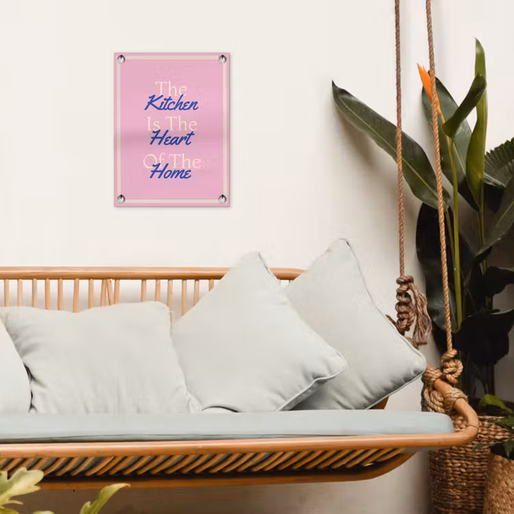 Tekst - Blauw - Keuken - Kader tuinposter los doek klein -sfeer7