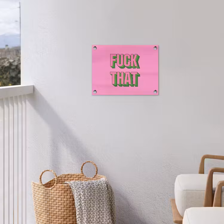 Tekst - Bold - Roze tuinposter los doek klein -sfeer8