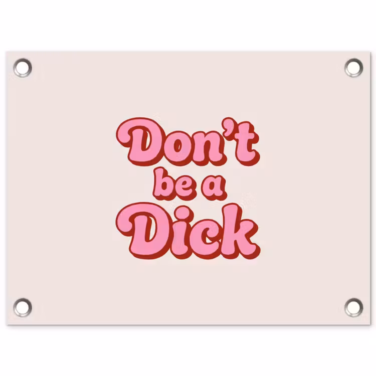 Tekst - Boodschap - Roze tuinposter los doek klein -3d