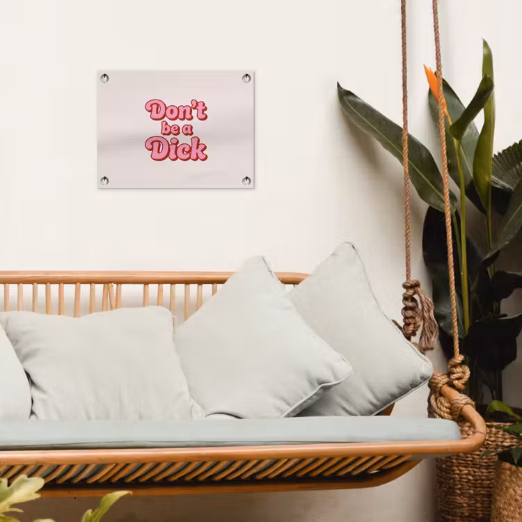 Tekst - Boodschap - Roze tuinposter los doek klein -sfeer7