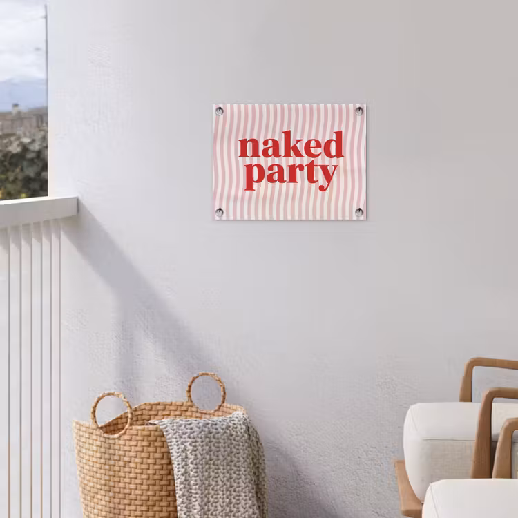 Tekst - Modern - Strepen tuinposter los doek klein -sfeer8