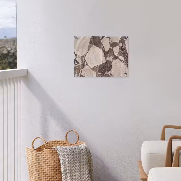 Textuur - Marmer - Abstract - Beige - Bruin tuinposter los doek klein -sfeer8