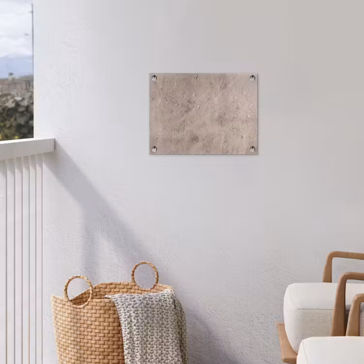 Textuur - Steen - Patroon - Rustiek - Beige tuinposter los doek klein -sfeer8