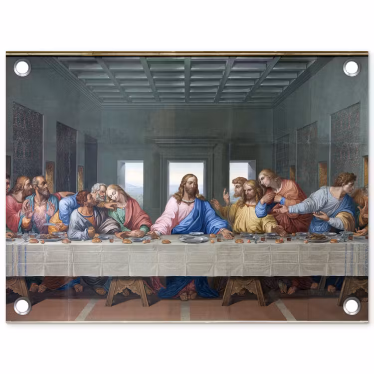 Het laatste avondmaal - Leonardo da Vinci tuinposter los doek klein -3d