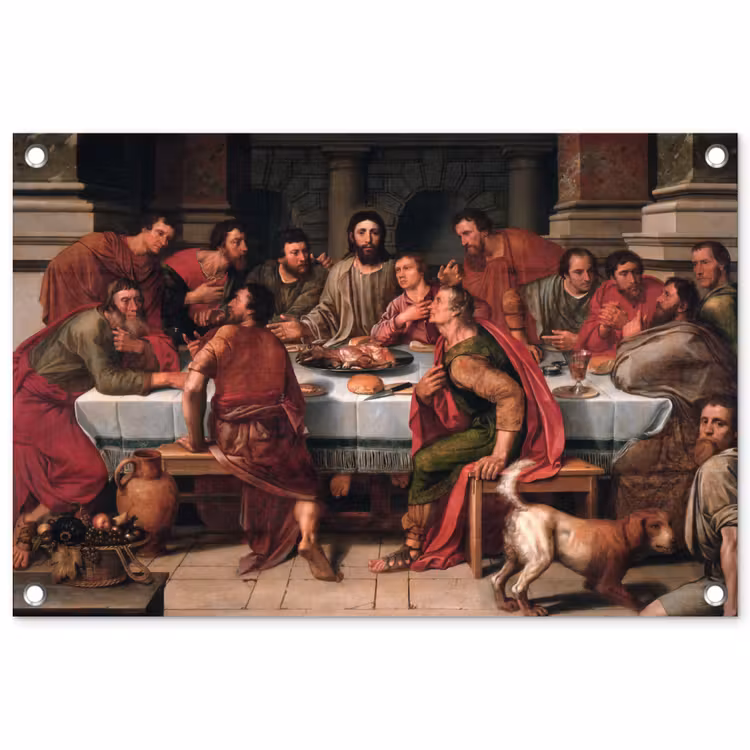 Het laatste avondmaal - Schilderij van Willem Key tuinposter los doek klein -3d