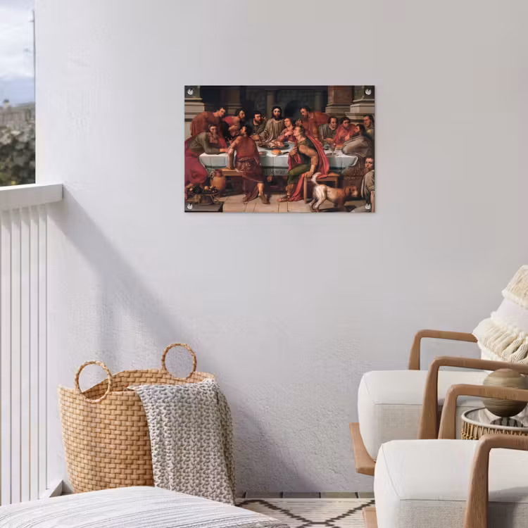 Het laatste avondmaal - Schilderij van Willem Key tuinposter los doek klein -sfeer8