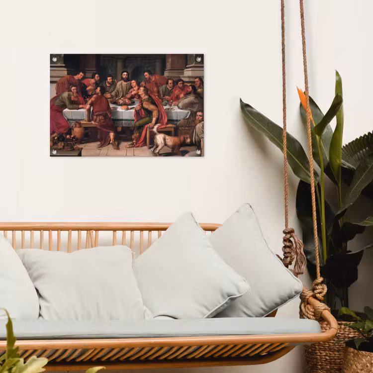 Het laatste avondmaal - Schilderij van Willem Key tuinposter los doek klein -sfeer7