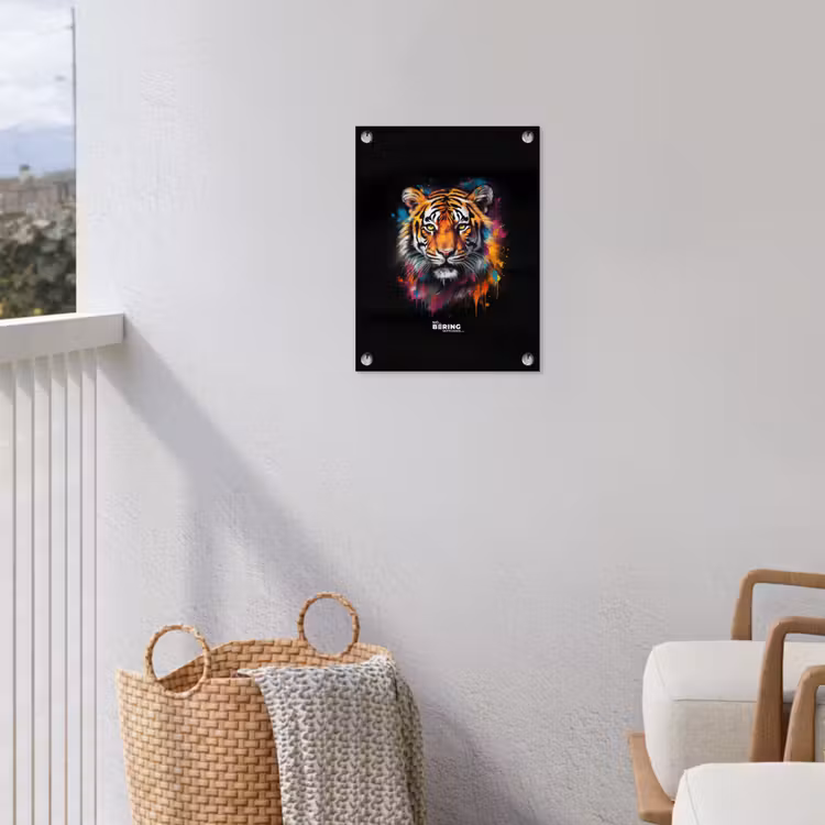 Tijger als street art kunstwerk tuinposter los doek klein -sfeer8