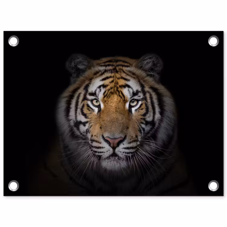 Tijger in de schaduw tuinposter los doek klein -3d