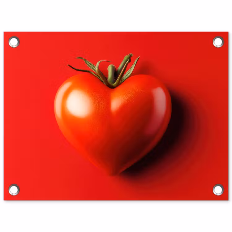 Tomaat - Rood - Hart tuinposter los doek klein -3d