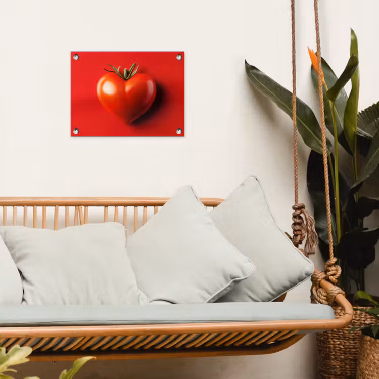 Tomaat - Rood - Hart tuinposter los doek klein -sfeer7