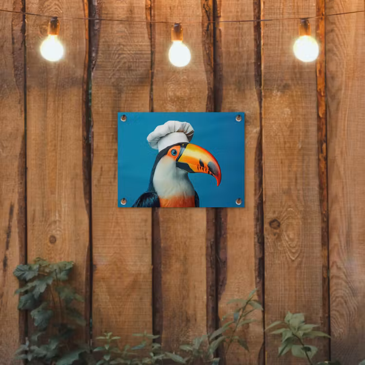 Toekan - Papegaai - Vogel - Koksmuts tuinposter los doek klein -sfeer1