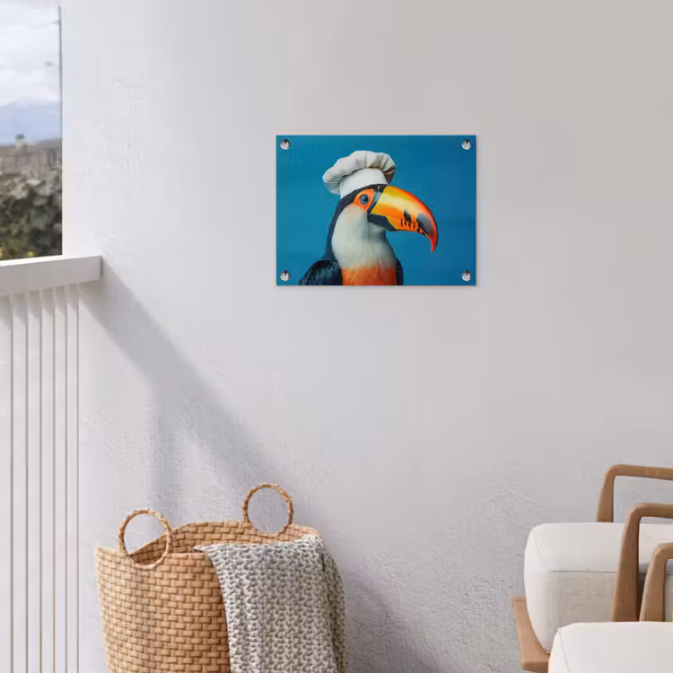 Toekan - Papegaai - Vogel - Koksmuts tuinposter los doek klein -sfeer8