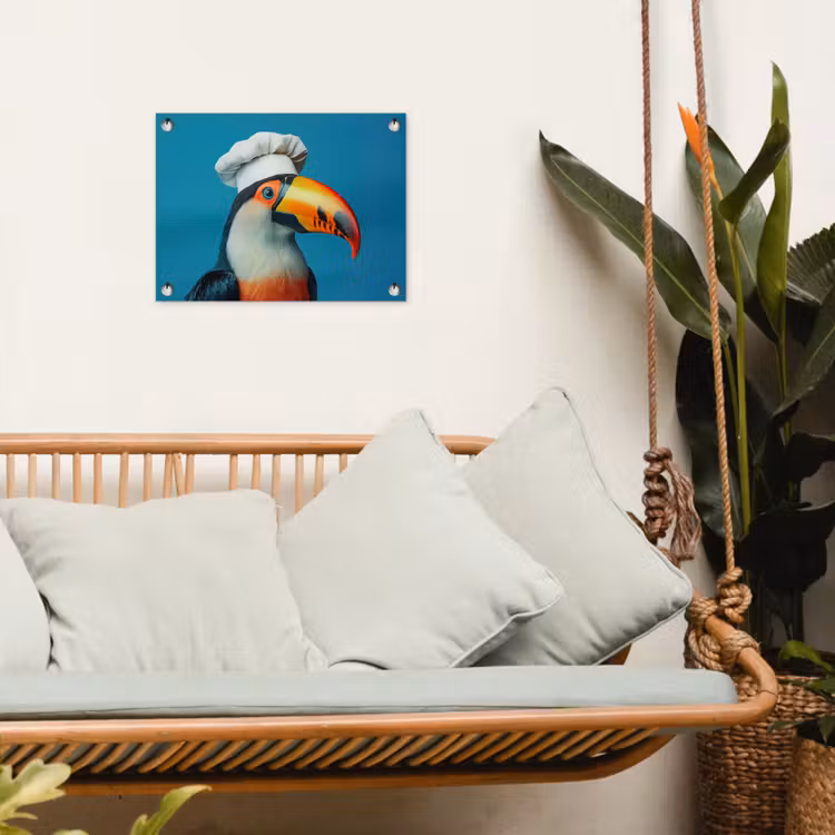 Toekan - Papegaai - Vogel - Koksmuts tuinposter los doek klein -sfeer7