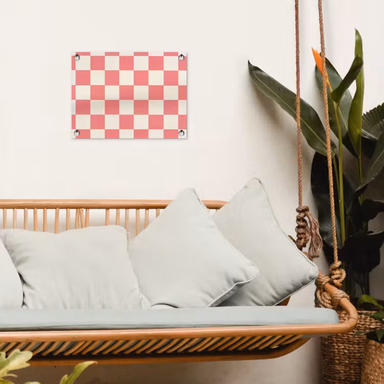 Traditioneel - Patroon - Roze tuinposter los doek klein 239 -sfeer7