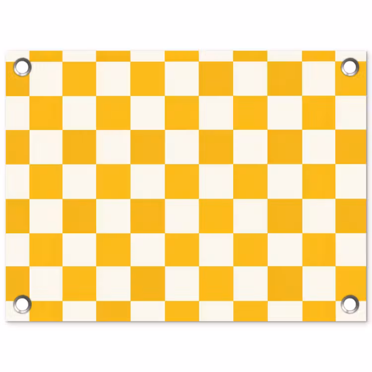Traditioneel - Patroon - Geel tuinposter los doek klein 239 -3d